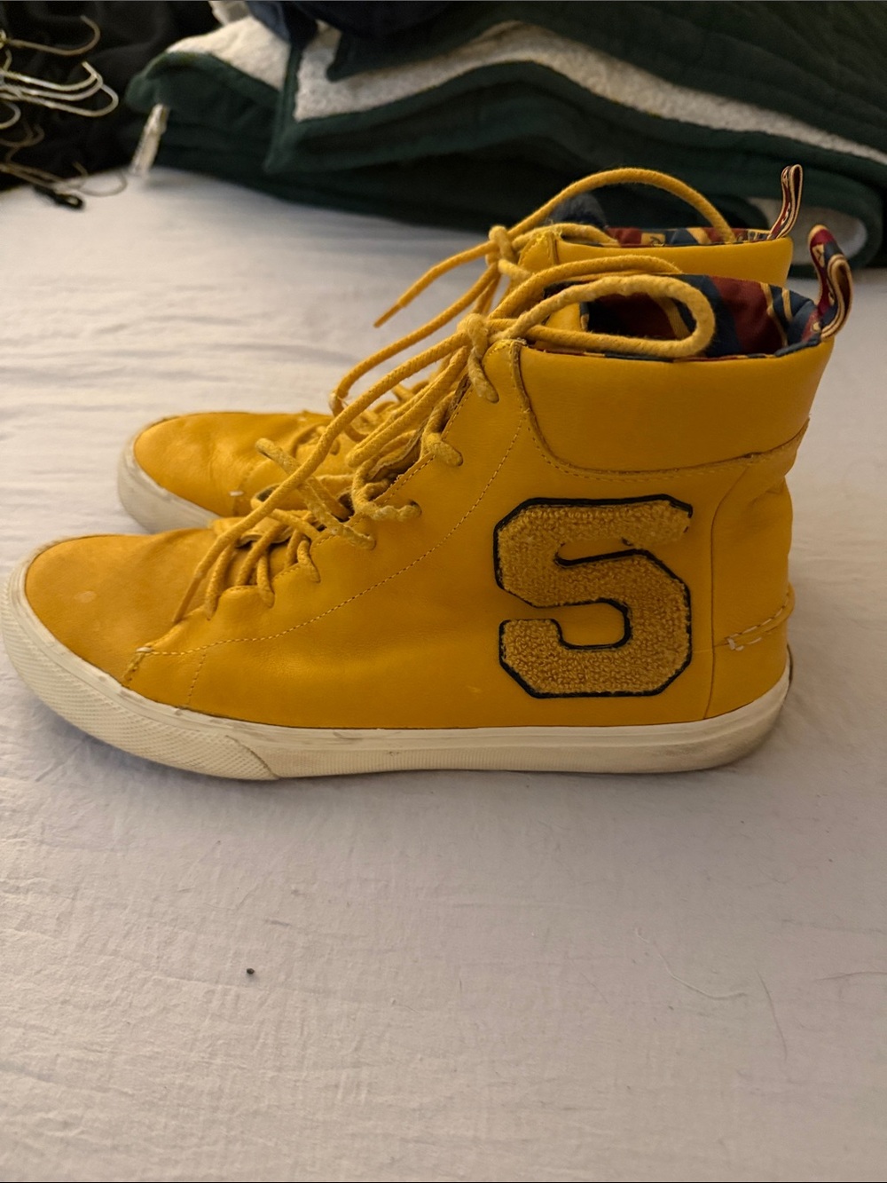 Sperry Men’s Mustard Yellow High-Top Lace-Up Sneakers